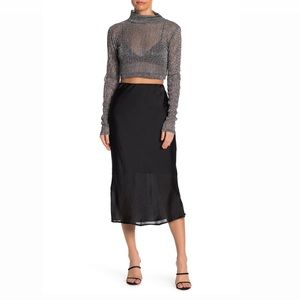 🖤NWT Pull-On Slit Satin Midi Skirt🖤
